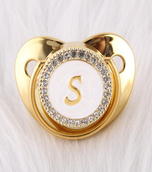 26 letters luxury gold baby pacifier with rhinestones blingbling 012 months baby soother newborn infant silicone dummy nipple3211295
26 letters luxury gold baby pacifier with rhinestones blingbling 012 months baby soother newborn infant silicone dummy nipple3211295