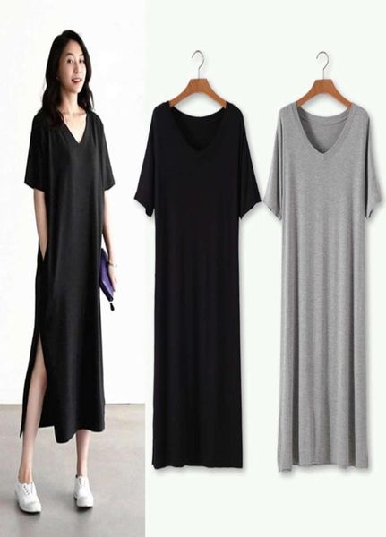 2021 summer new modal long skirt short sleeve loose split vneck pocket fat mm large slim dress3631939, White
2021 summer new modal long skirt short sleeve loose split vneck pocket fat mm large slim dress3631939, White