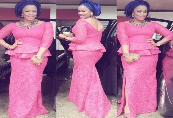 plus size lace mermaid mother of the bride dresses 2016 pink formal dresses evening wear side slit peplum long sleeve prom gow1486108, Black;red
plus size lace mermaid mother of the bride dresses 2016 pink formal dresses evening wear side slit peplum long sleeve prom gow1486108, Black;red