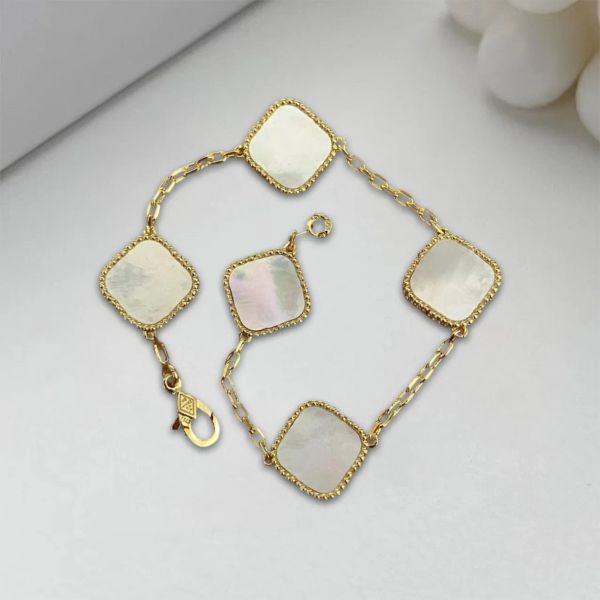 van 5 motif fashion four leaf clover bracelet luxury jewerly designer for woman 18k rose plated silver shell women gold chain men fashion je, Golden;silver
van 5 motif fashion four leaf clover bracelet luxury jewerly designer for woman 18k rose plated silver shell women gold chain men fashion je, Golden;silver