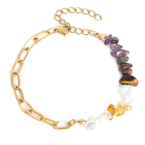 new stainless steel natural crystal chip stone bracelet adjustable gravel irregular gemstone bracelet for women, Golden;silver
new stainless steel natural crystal chip stone bracelet adjustable gravel irregular gemstone bracelet for women, Golden;silver