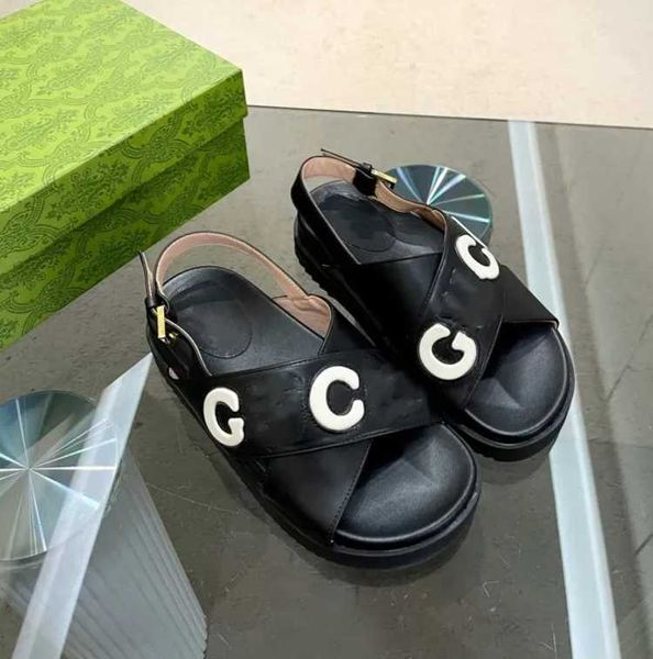 2023 new sandals rubber women's embossed letter flat sandali designers summer adjustable buckle slippers fashion versatile, Black
2023 new sandals rubber women's embossed letter flat sandali designers summer adjustable buckle slippers fashion versatile, Black