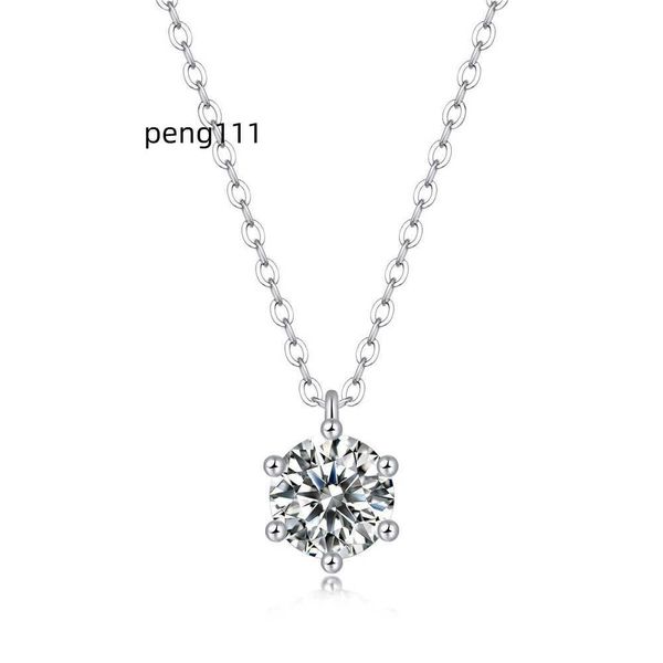 six claw classic moissanite necklace women dainty necklace sparkling gemstone fine jewelry, Silver
six claw classic moissanite necklace women dainty necklace sparkling gemstone fine jewelry, Silver