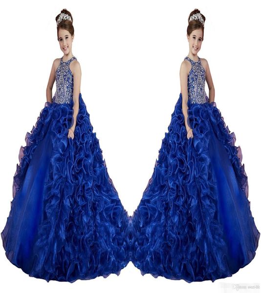 luxury royal blue little girls pageant dresses ruffled crystal beads princess dance ball gowns kids party for wedding flower girl 8671101, White;red 
luxury royal blue little girls pageant dresses ruffled crystal beads princess dance ball gowns kids party for wedding flower girl 8671101, White;red
