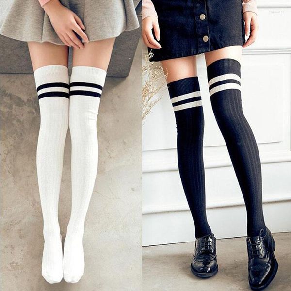 women socks cotton thigh high over the knee stockings warm long stocking fashion striped for ladies, Black;white
women socks cotton thigh high over the knee stockings warm long stocking fashion striped for ladies, Black;white