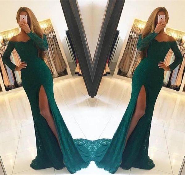 dark green lace long sleeves side slit elegant offtheshoulder prom dresses evening party gowns custom made 20183639199, Black
dark green lace long sleeves side slit elegant offtheshoulder prom dresses evening party gowns custom made 20183639199, Black