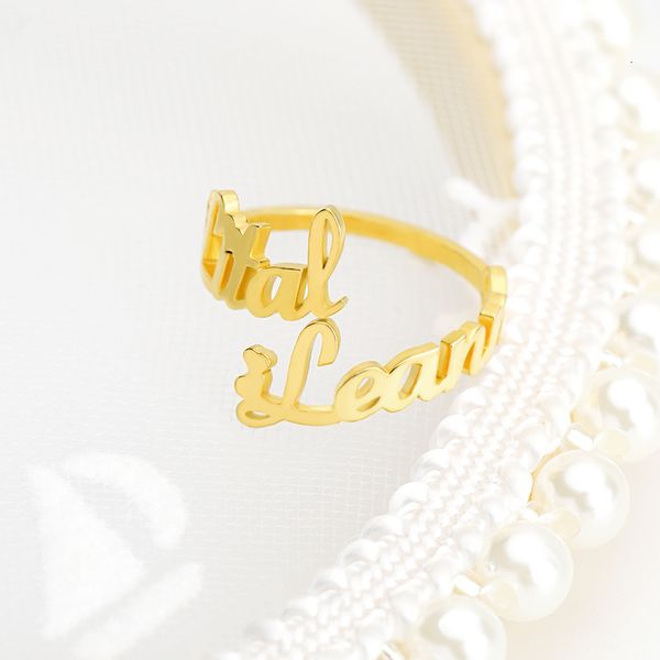 band rings dainty jewelry double layer two names custom name stainless steel adjustable handmade for women wedding friend gift 230704, Silver
band rings dainty jewelry double layer two names custom name stainless steel adjustable handmade for women wedding friend gift 230704, Silver