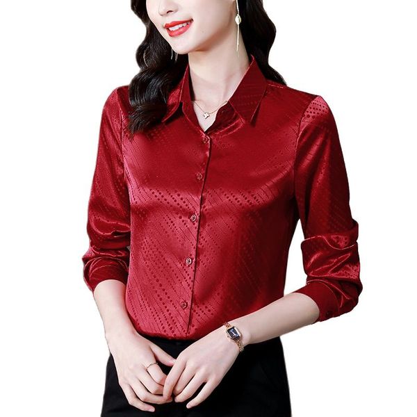 luxury designer jacquard satin red shirt women elegant and youth lapel button up shirts long sleeve runway formal blouses 2023 back to schoo, White
luxury designer jacquard satin red shirt women elegant and youth lapel button up shirts long sleeve runway formal blouses 2023 back to schoo, White