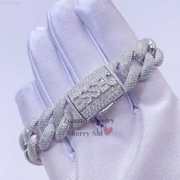 designer jewelry 15mm 925 sterling silver vvs moissanite diamond custom name clasp lock cuban bracelet hip hop
designer jewelry 15mm 925 sterling silver vvs moissanite diamond custom name clasp lock cuban bracelet hip hop