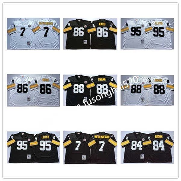 custom ncaa vintage men retro 7 ben roethlisberger jersey 95 greg lloyd 84 antonio brown 86 hines ward 88 lynn swann college football je, Black
custom ncaa vintage men retro 7 ben roethlisberger jersey 95 greg lloyd 84 antonio brown 86 hines ward 88 lynn swann college football je, Black