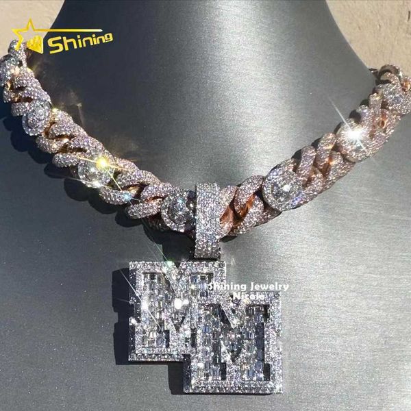 hip hop double m iced out custom silver jewelry baguette diamond gra moissanite mini initial letter pendant
hip hop double m iced out custom silver jewelry baguette diamond gra moissanite mini initial letter pendant