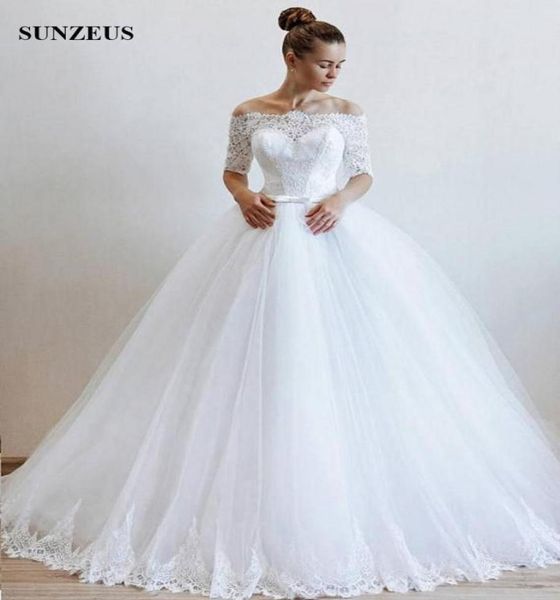 bateau neckline off shoulder half sleeve bride dresses lace bodice ball gown long tulle wedding dress white bridal gowns women1299455
bateau neckline off shoulder half sleeve bride dresses lace bodice ball gown long tulle wedding dress white bridal gowns women1299455