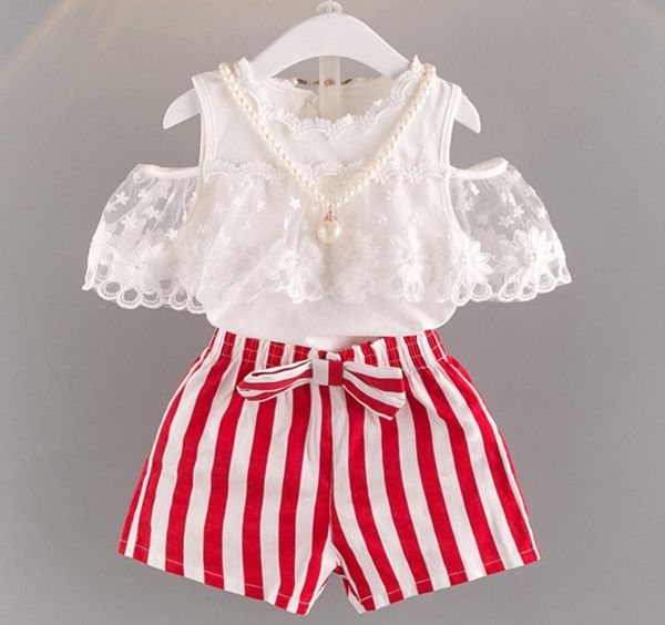2019 summer new korean lace shoulder with striped shorts two children039s suits one hair replacement q07015324638, White
2019 summer new korean lace shoulder with striped shorts two children039s suits one hair replacement q07015324638, White