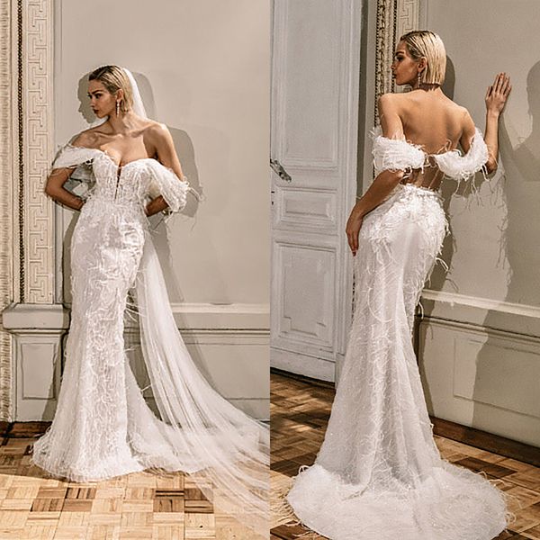 luxury mermaid wedding dresses off shoulder appliques lace bridal gowns custom made backless sweep train robe de mariee, White
luxury mermaid wedding dresses off shoulder appliques lace bridal gowns custom made backless sweep train robe de mariee, White