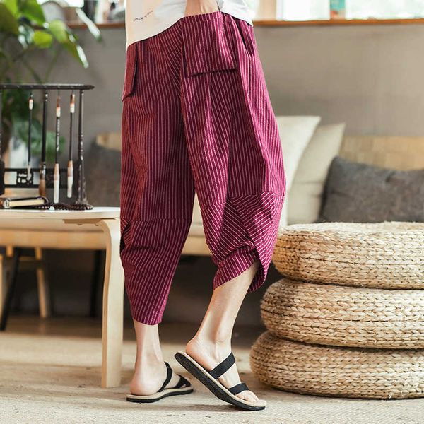popular chinoiserie summer new men's loose nepalese radish pants stripe casual capris men, White;black
popular chinoiserie summer new men's loose nepalese radish pants stripe casual capris men, White;black