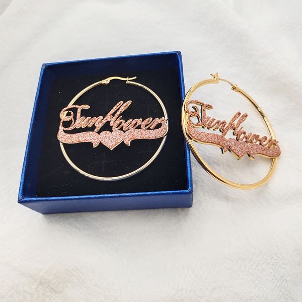 dangle chandelier 30100mm personalized name hoop earrings stainless steel bling sticker nameplate big for women kids 230704, Silver
dangle chandelier 30100mm personalized name hoop earrings stainless steel bling sticker nameplate big for women kids 230704, Silver