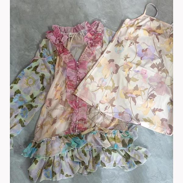 dresses retro floral print elegant chiffon dress two pieces sets aline ruffle puff sleeve high waist slip dress sets women summer, White;black
dresses retro floral print elegant chiffon dress two pieces sets aline ruffle puff sleeve high waist slip dress sets women summer, White;black
