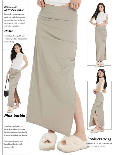 pink barbie designer workwear skirt 2023 summer slim-fit pleated slit one-step dress girl, Black
pink barbie designer workwear skirt 2023 summer slim-fit pleated slit one-step dress girl, Black