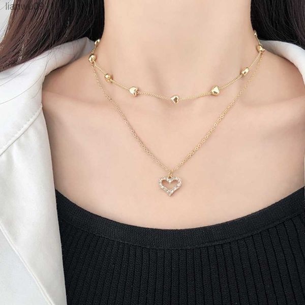 iparam fashion layered crystal heart pendant necklace for women vintage hollow heart chain clavicle necklace bohemian jewelry l230704, Silver
iparam fashion layered crystal heart pendant necklace for women vintage hollow heart chain clavicle necklace bohemian jewelry l230704, Silver