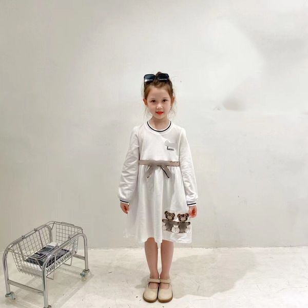 designer children long sleeve dresses girls bow belt letter embroidery bear pleated dress 2023 autumn kids clothing s0202, Red;yellow
designer children long sleeve dresses girls bow belt letter embroidery bear pleated dress 2023 autumn kids clothing s0202, Red;yellow