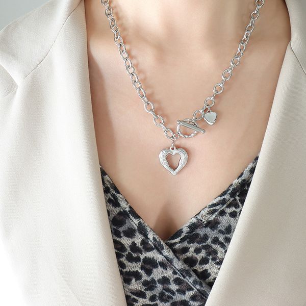 french style ins style heart ot buckle love necklace women's clavicle chain titanium steel 18k gold jewelry, Silver
french style ins style heart ot buckle love necklace women's clavicle chain titanium steel 18k gold jewelry, Silver