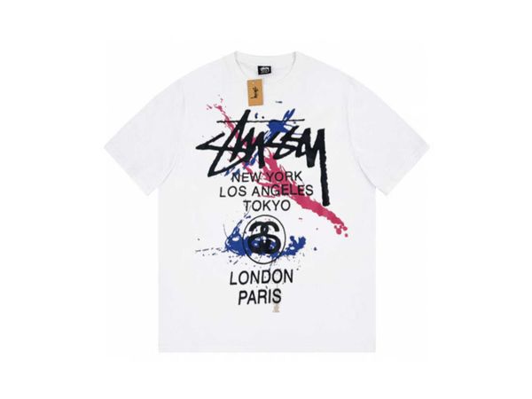 men's and women's fashion t-shirt high street brand stussys world express graffiti classic half sleeve couple round neck short sle, White
men's and women's fashion t-shirt high street brand stussys world express graffiti classic half sleeve couple round neck short sle, White