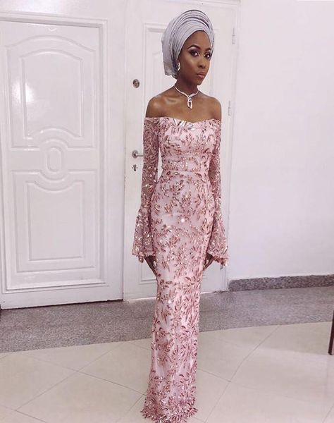 aso ebi offtheshoulder long sleeve sequins lace evening prom dresses dubai formal wear mermaid party gowns 2018 africa evening d2308713, Black
aso ebi offtheshoulder long sleeve sequins lace evening prom dresses dubai formal wear mermaid party gowns 2018 africa evening d2308713, Black