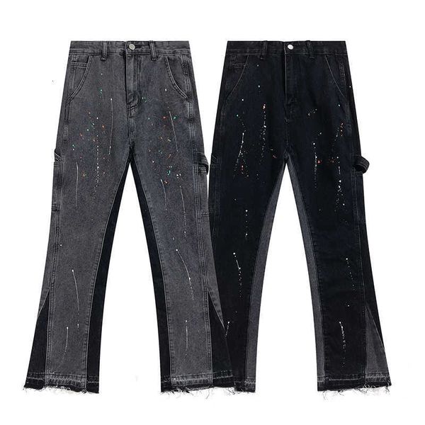 2023gallery dept spliced wash vintage jeans men's and women's high street speckled pants micro ragged casual pants trend, Blue
2023gallery dept spliced wash vintage jeans men's and women's high street speckled pants micro ragged casual pants trend, Blue