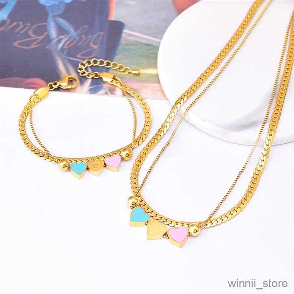 charm bracelets stainless steel new fashion fine jewelry love heart charm chain choker necklace bracelet for women r230704, Golden;silver
charm bracelets stainless steel new fashion fine jewelry love heart charm chain choker necklace bracelet for women r230704, Golden;silver
