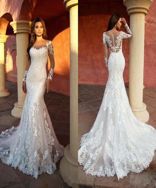 new mermaid wedding dresses elegant long sleeve appliqued lace with tulle bride dress illusion wedding gowns robe de mariee9513422, White
new mermaid wedding dresses elegant long sleeve appliqued lace with tulle bride dress illusion wedding gowns robe de mariee9513422, White