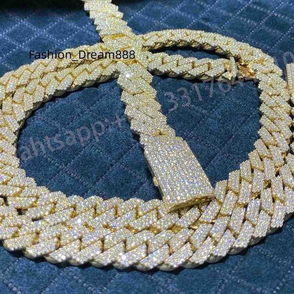 18mm luxury three rows 10k solid gold hand setting iced out vvs1 moissanite diamond cuban link chain, Silver
18mm luxury three rows 10k solid gold hand setting iced out vvs1 moissanite diamond cuban link chain, Silver