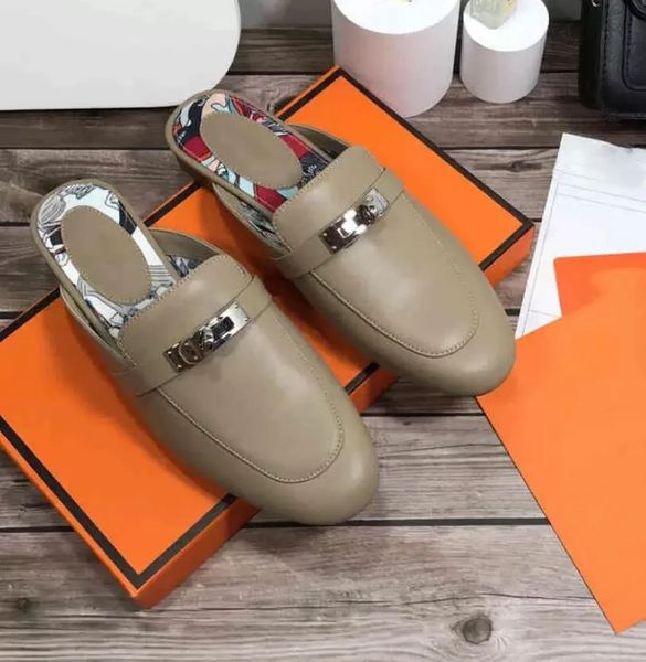women casual loafers flats sandal slipper designer shoes brown oz lock kelly mules 35-42, Black
women casual loafers flats sandal slipper designer shoes brown oz lock kelly mules 35-42, Black