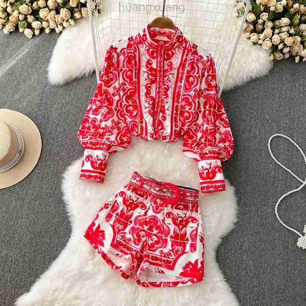 autumn women vintage two piece dress short set runway floral print lantern sleeve blouse shirts and pockets belt shorts suit 2023, White
autumn women vintage two piece dress short set runway floral print lantern sleeve blouse shirts and pockets belt shorts suit 2023, White