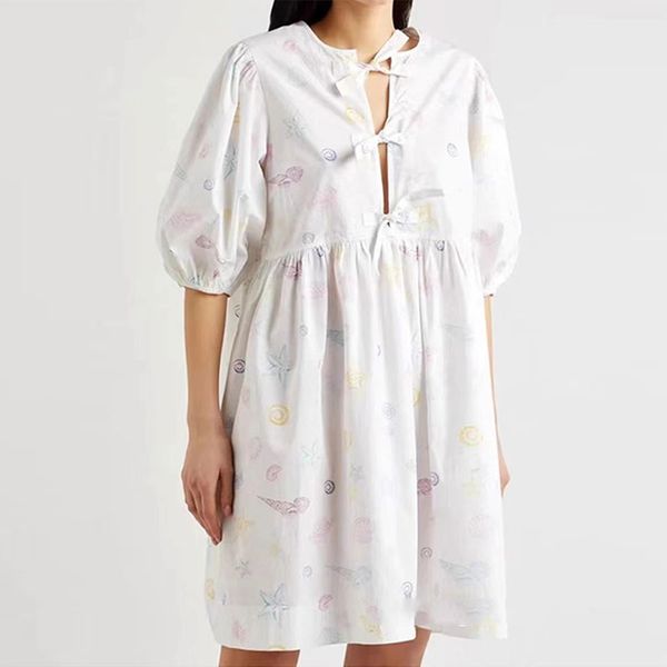 designer dress new women designer clothing starfish shell print tie up loose fitting dress a-line age reducing fresh dress, Black;gray
designer dress new women designer clothing starfish shell print tie up loose fitting dress a-line age reducing fresh dress, Black;gray