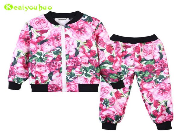 children clothing 2018 autumn winter girls clothes floral coatpants 2pcs kids clothes girls sports suit for girls clothing sets y7431675, White 
children clothing 2018 autumn winter girls clothes floral coatpants 2pcs kids clothes girls sports suit for girls clothing sets y7431675, White