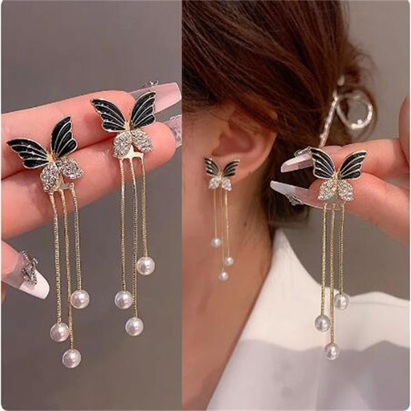new fashion trend unique design elegant exquisite light luxury black butterfly earrings women's jewelry party and senior gift ab1195, Golden
new fashion trend unique design elegant exquisite light luxury black butterfly earrings women's jewelry party and senior gift ab1195, Golden