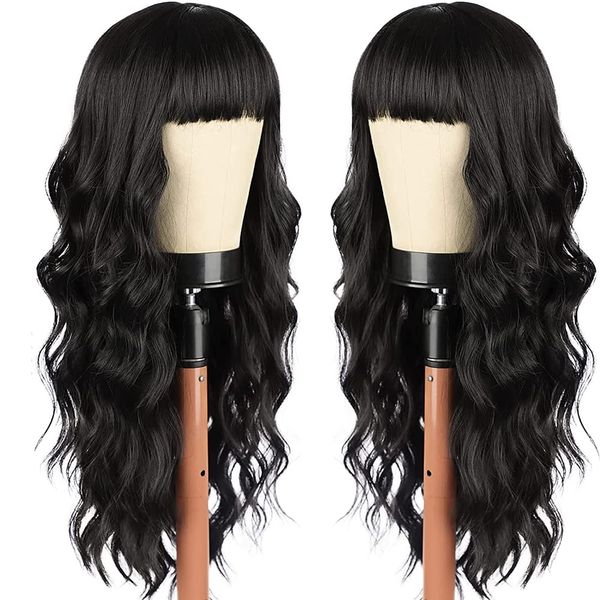 body wave with bangs for black women brazilian human wigs full machine brazilian wigs human hair wigs natural black, Black;brown
body wave with bangs for black women brazilian human wigs full machine brazilian wigs human hair wigs natural black, Black;brown