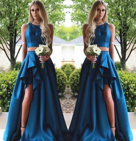 fashion two piece prom dress aline jewel neck sleeveless ruched split party dress 2017 custom made satin celebrity eve8450197, Black
fashion two piece prom dress aline jewel neck sleeveless ruched split party dress 2017 custom made satin celebrity eve8450197, Black