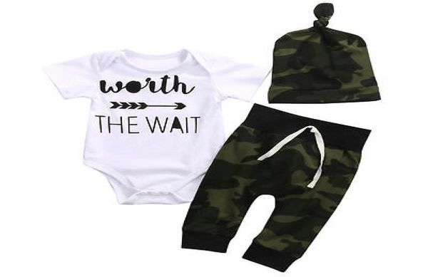 2019 infant newborn baby boy girls cotton short sleeve letter romper jumpsuit playsuit with camouflage hat pants 3pcs clothes set 5991064, White
2019 infant newborn baby boy girls cotton short sleeve letter romper jumpsuit playsuit with camouflage hat pants 3pcs clothes set 5991064, White
