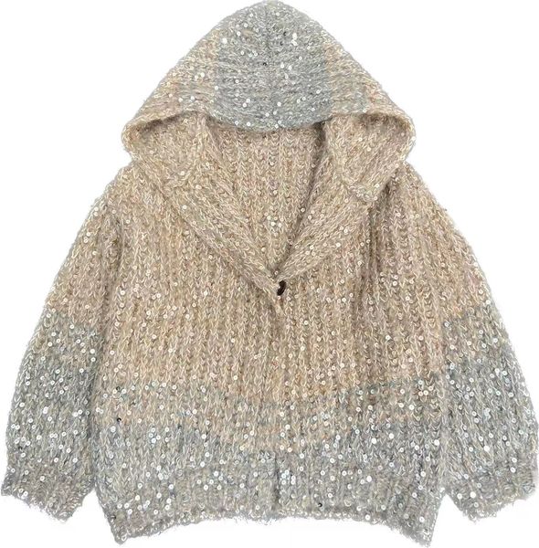 super quality designer autumn/winter new collection, gradient woven sparkling beaded embroidery hoodie for women jackets outerwear costs, Black;brown
super quality designer autumn/winter new collection, gradient woven sparkling beaded embroidery hoodie for women jackets outerwear costs, Black;brown