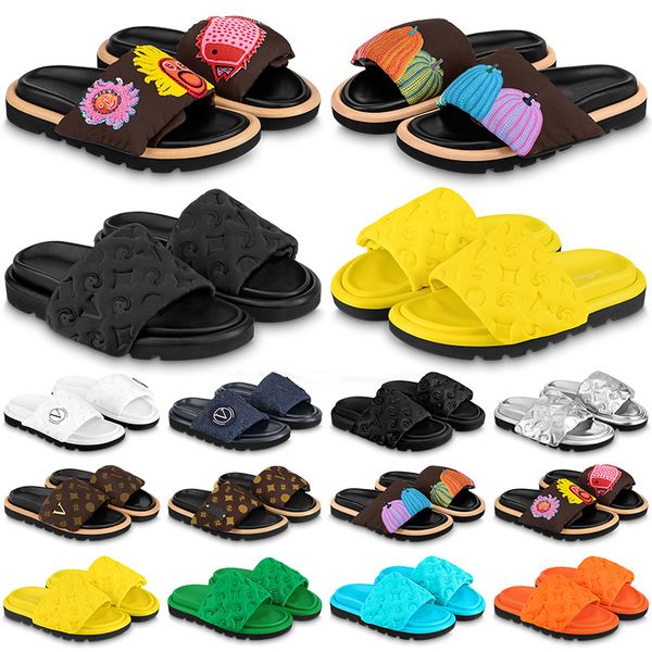 designer mens for womens slide sandals pool pillow comfort slippers textile luxury flat mule women fashion slides brown silvery pink slip th, Black
designer mens for womens slide sandals pool pillow comfort slippers textile luxury flat mule women fashion slides brown silvery pink slip th, Black