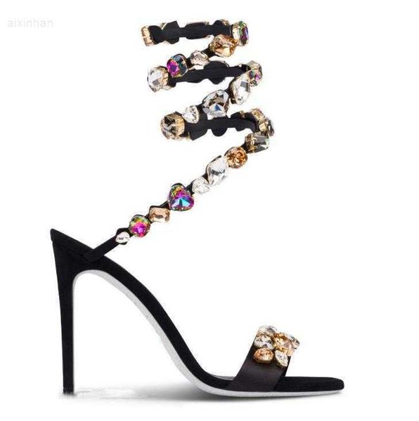 2023 new snake shaped high heel rhinestones fashion colorful stones large silver sole slotted sandals, Black
2023 new snake shaped high heel rhinestones fashion colorful stones large silver sole slotted sandals, Black