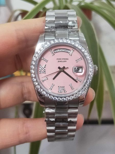 fashion designer womens watches automatic mechanical movement 36mm diamond iced out stainless steel strap woman wristwatch montre luxe man w, Slivery;brown
fashion designer womens watches automatic mechanical movement 36mm diamond iced out stainless steel strap woman wristwatch montre luxe man w, Slivery;brown