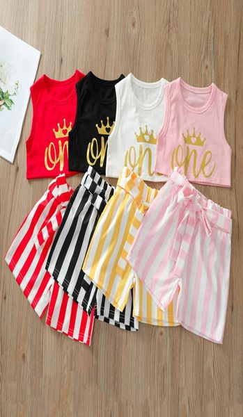 kids clothing sets girls outfits children letter crown print sleeveless vest stripe shorts 2pcssets summer fashion boutique 1081039, White
kids clothing sets girls outfits children letter crown print sleeveless vest stripe shorts 2pcssets summer fashion boutique 1081039, White