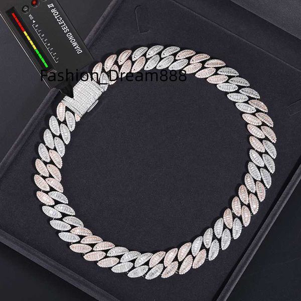 pass diamond tester 2 tones 20mm buguette vvs moissanite cuban chain luxury 925 silver heavy hip hop jewelry cuban link for men
pass diamond tester 2 tones 20mm buguette vvs moissanite cuban chain luxury 925 silver heavy hip hop jewelry cuban link for men