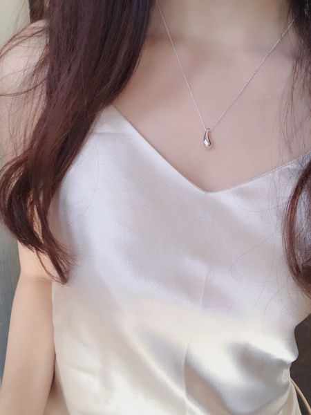 designer women's water drop necklace little pendant classic choker steel jewelry gift, Silver
designer women's water drop necklace little pendant classic choker steel jewelry gift, Silver
