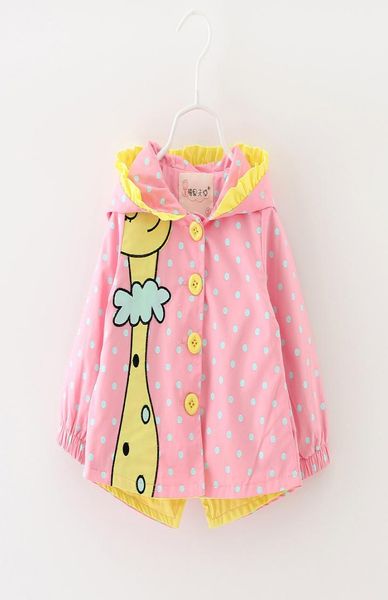 hooded kids jackets for girls 2019 new spring fall toddler girl coat cartoon giraffe dot prints baby children outerwear clothing4594002, Blue;gray 
hooded kids jackets for girls 2019 new spring fall toddler girl coat cartoon giraffe dot prints baby children outerwear clothing4594002, Blue;gray