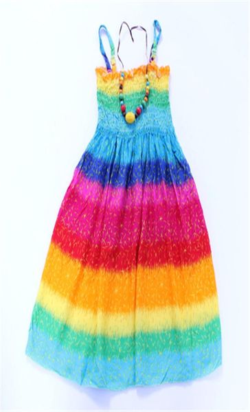 2017 new summer bohemian girls dress rainbow girls beach dresses princess dress cotton dresses for girls with necklace8804182, Red;yellow 
2017 new summer bohemian girls dress rainbow girls beach dresses princess dress cotton dresses for girls with necklace8804182, Red;yellow