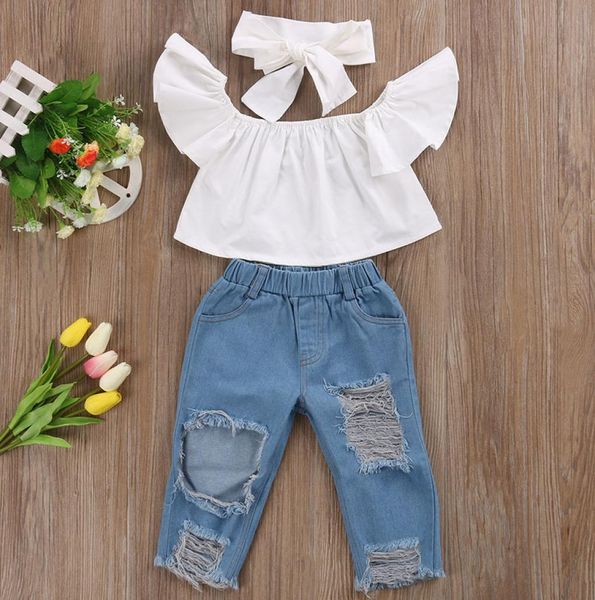 fsshion kids girls clothes offshoulder tshirt ripped jeans headband 3pcs outfits fashion summer kid girl clothing boutiq7196187, White
fsshion kids girls clothes offshoulder tshirt ripped jeans headband 3pcs outfits fashion summer kid girl clothing boutiq7196187, White