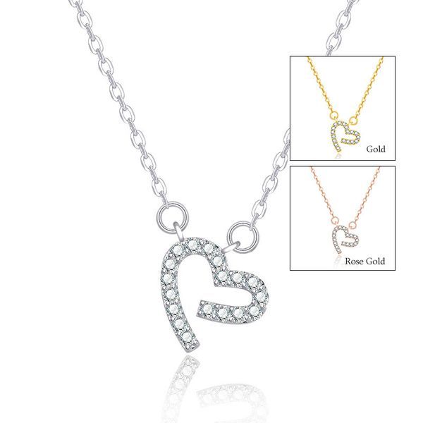 luxury cz diamond heart necklace popular women pendant necklaces micro pave aaa cubic zirconia for party jewelry gift, Silver 
luxury cz diamond heart necklace popular women pendant necklaces micro pave aaa cubic zirconia for party jewelry gift, Silver